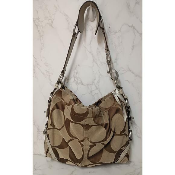 (SOLD) COACH Carly Vintage Signature Hobo Bag with Call Outs - Picture 2 of 8